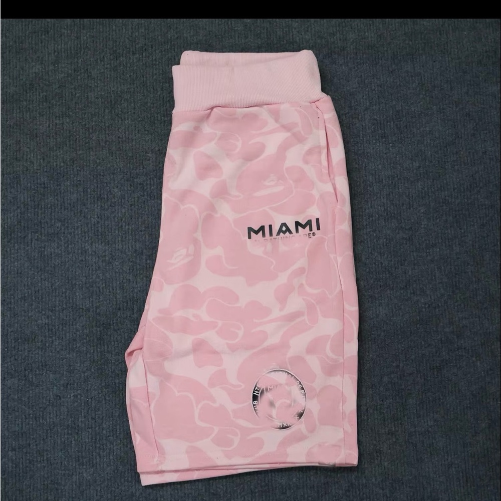 Bape Pink Athletic Shorts with Tie-Dye Effect